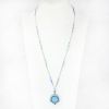 Picture of Antique Swiss Sterling Silver, Marcasite & Guilloche Enamel Watch Necklace