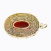 Picture of Vintage Gilt Chinese Export Silver, Enamel & Carnelian Pendant