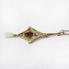 Picture of Antique Edwardian Era 10k Gold Amethyst, Pearl & Mother of Pearl Lavalier Pendant Necklace