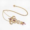 Picture of Antique Edwardian 14k Gold, Amethyst & Seed Pearl Lavalier Pendant Necklace