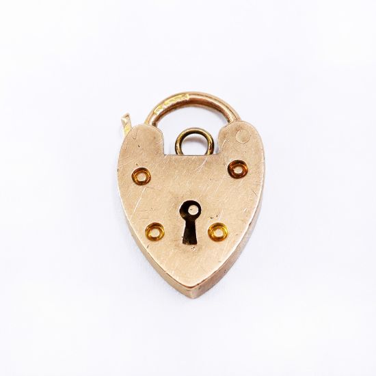 Picture of Antique 9k English Gold Heart Padlock Charm