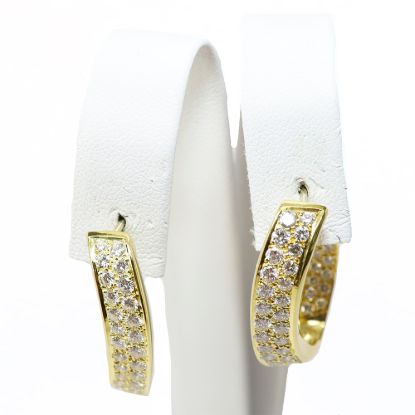 Picture of 18k Yellow Gold Pavé Set Diamond Hoop Earrings