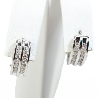 Picture of 14k White Gold Knife Set Diamond Earrings