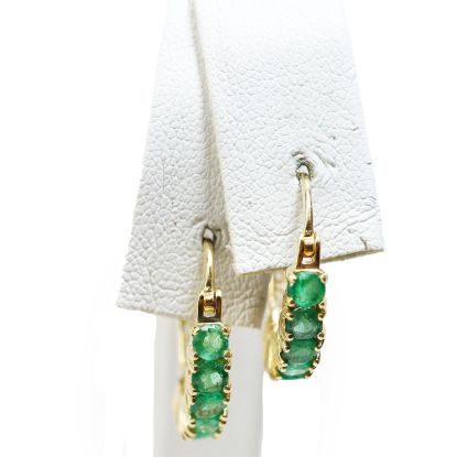 Picture of 14k Yellow Gold Emerald Earrings