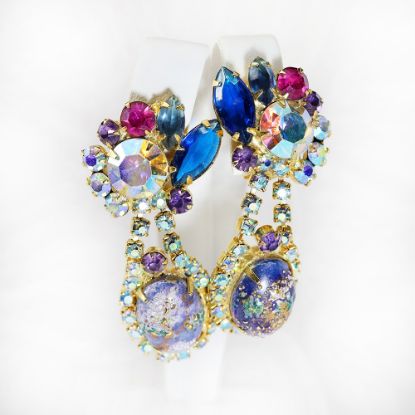 Picture of Vintage 'Juliana' by DeLizza & Elster Clip-On Rhinestone & Easter Egg Earrings