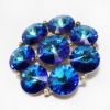 Picture of Vintage 1960s Weiss Blue Rivoli Rhinestone Brooch
