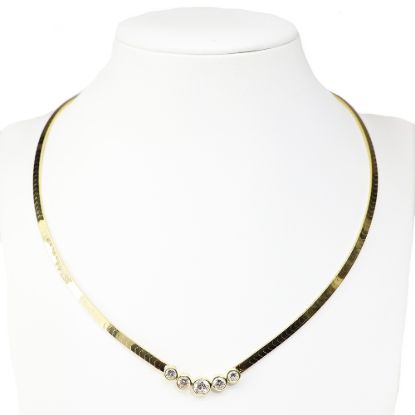 Picture of 18k Yellow Gold Bezel Set Diamond Necklace