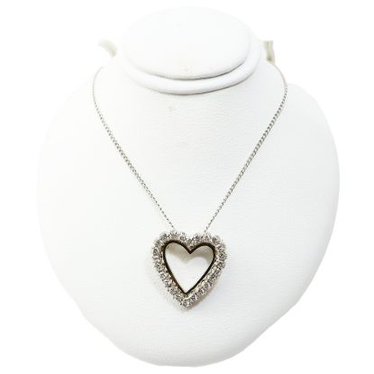 Picture of 14k White Gold Diamond Heart Pendant/Brooch