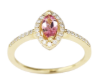 Picture of Exclusive 14k Yellow Gold, Diamond & Marquise Cut Pink Tourmaline Ring
