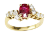 Picture of 18k Yellow Gold Ruby & Diamond Ring