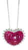 Picture of 18k White Gold, Ruby & Diamond Heart Necklace 