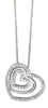 Picture of 14k White Gold Necklace with Stackable White Gold & Diamond Triple Heart Pendant