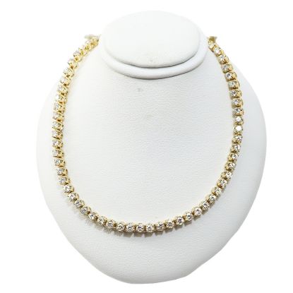 Picture of 14k Yellow Gold Diamond Tennis Necklace