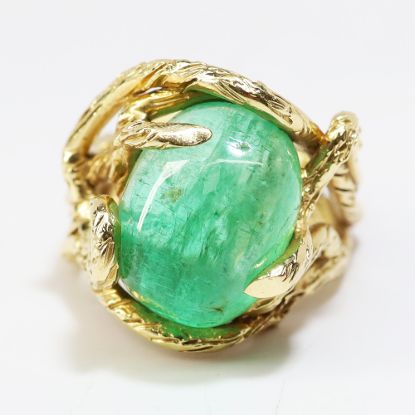 Picture of Custom 14k Yellow Gold Emerald Ring