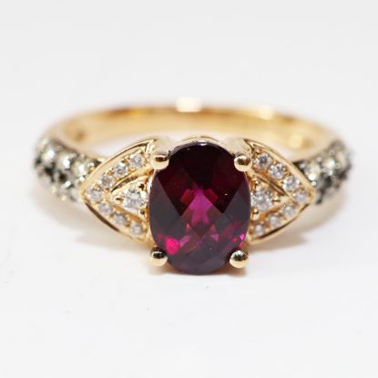 Picture of 14k Rose Gold Rubellite Tourmaline and Diamond Ring