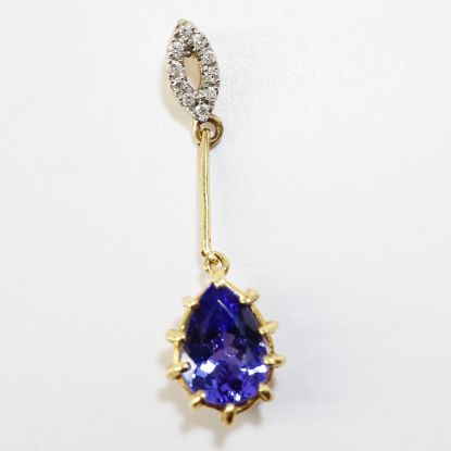 Picture of 14k Yellow Gold Tanzanite and Diamond Pendant 