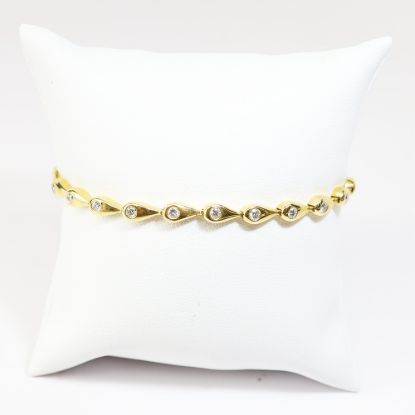Picture of 14k Yellow Gold Burnish Set Diamond Bracelet