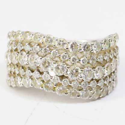 Picture of 14k White Gold Bead Set Diamond Ring