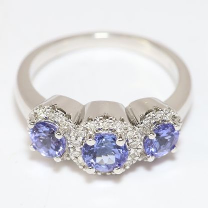 Picture of 14k White Gold Tanzanite & Diamond Ring