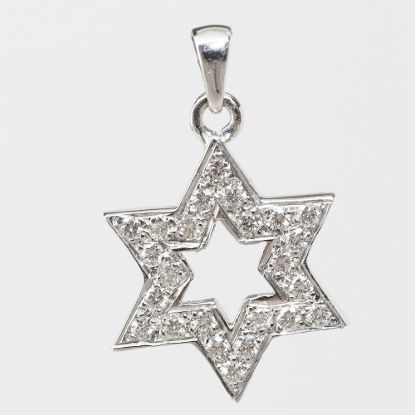 Picture of 14k White Gold Diamond Star Pendant