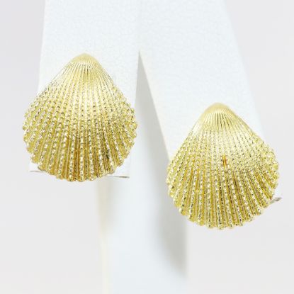 Picture of 14k Yellow Gold Seashell Earrings