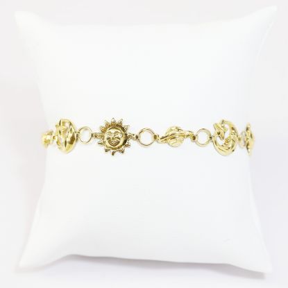 Picture of 14k Yellow Gold Suns, Moons and Planets Bracelet