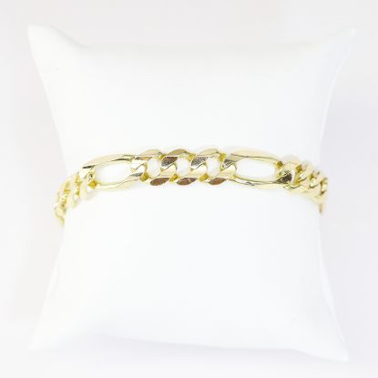 Picture of 14k Yellow Gold Figaro Link Chain Bracelet