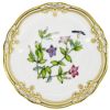 Picture of Bread and Butter Tachiadenus Flower Plate with Gold Trim