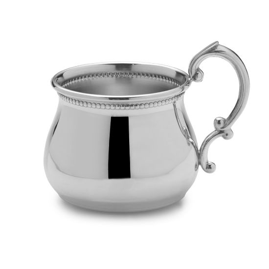 Picture of Empire Beaded Pot Belly Pewter Baby Cup