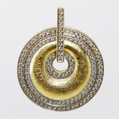 Picture of 14k Yellow Gold Bead Set Diamond Pendant