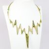 Picture of 18k Yellow Gold Pavé Set Diamond and Emerald Necklace