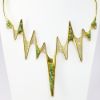 Picture of 18k Yellow Gold Pavé Set Diamond and Emerald Necklace