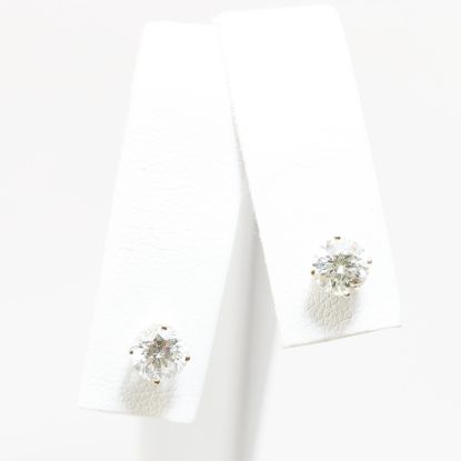 Picture of 14k White Gold Diamond Solitaire Earrings