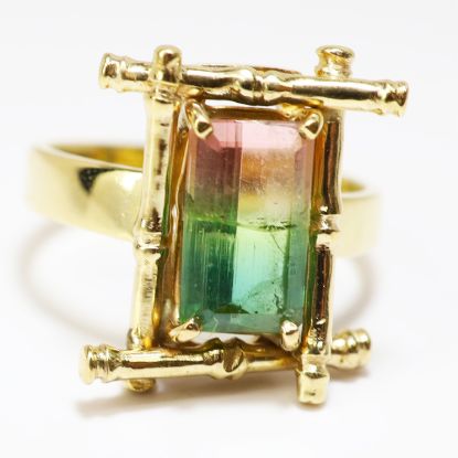 Picture of 14k Yellow Gold Bi-Colored Tourmaline Ring