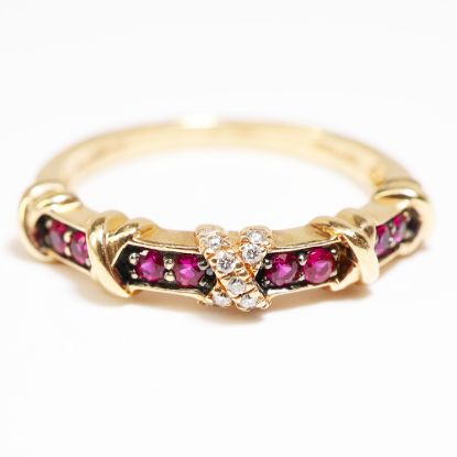 Picture of 14k Yellow Gold Ruby and Diamond Ring
