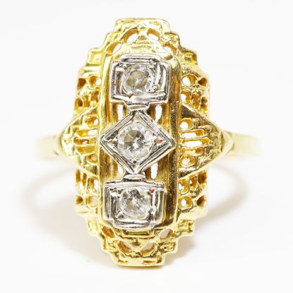 Picture of Art Deco Revival 14k Yellow Gold Diamond Ring