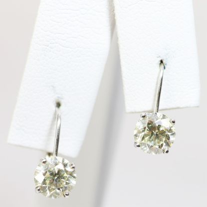 Picture of 14k White Gold Diamond Solitaire Earrings