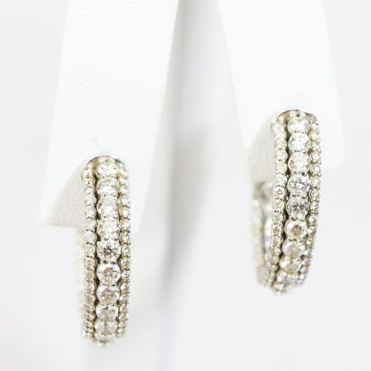 Picture of 1k White Gold Diamond Hoop Earrings