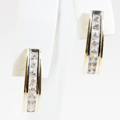 Picture of 14k Two-tone Gold Diamond Hoop Earrings