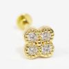 Picture of 14k Yellow Gold Diamond Clover Tragus Earring