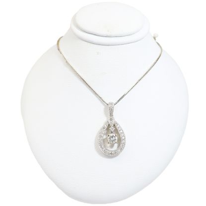 Picture of 14k White Gold Diamond Pendant with Teardrop Frame