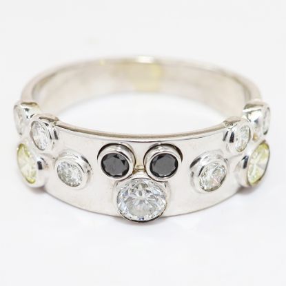 Picture of 14k White Gold White & Black Diamond Ring