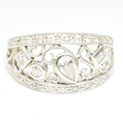 Picture of 14k White Gold Bezel Set Diamond Ring 