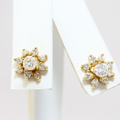 Picture of 14k Yellow Gold Diamond Solitaire & Jacket Earrings
