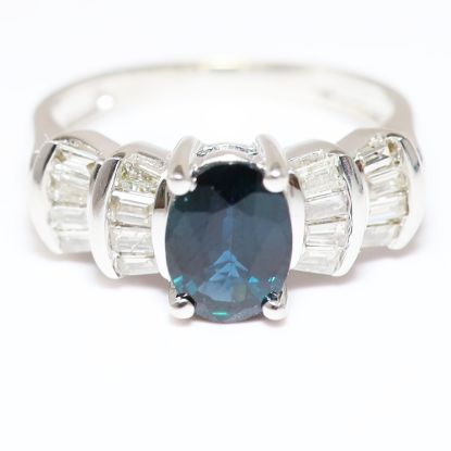 Picture of 14k White Gold Sapphire & Diamond Ring