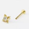 Picture of 14k Yellow Gold Mini Bezel Diamond Tragus Earring