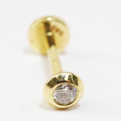 Picture of 14k Yellow Gold Bezel Diamond Tragus Earring