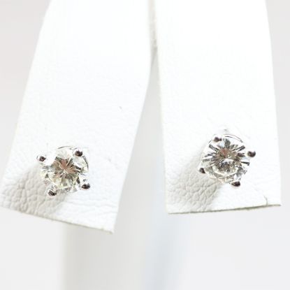Picture of 14k White Gold Diamond Solitaire Earrings