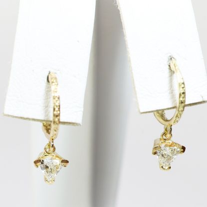 Picture of 14k Yellow Gold Diamond Hoop Earrings