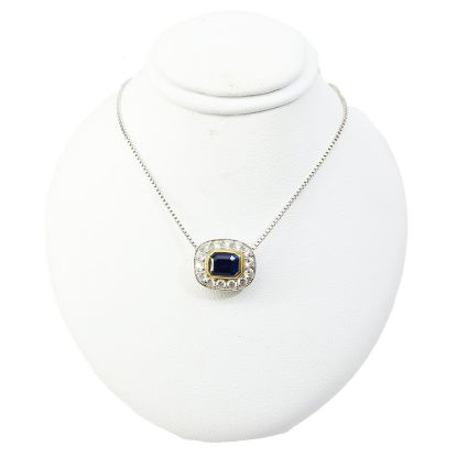 Picture of Platinum and 18k Gold Sapphire and Diamond Pendant